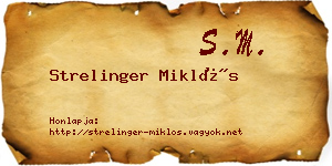 Strelinger Miklós névjegykártya